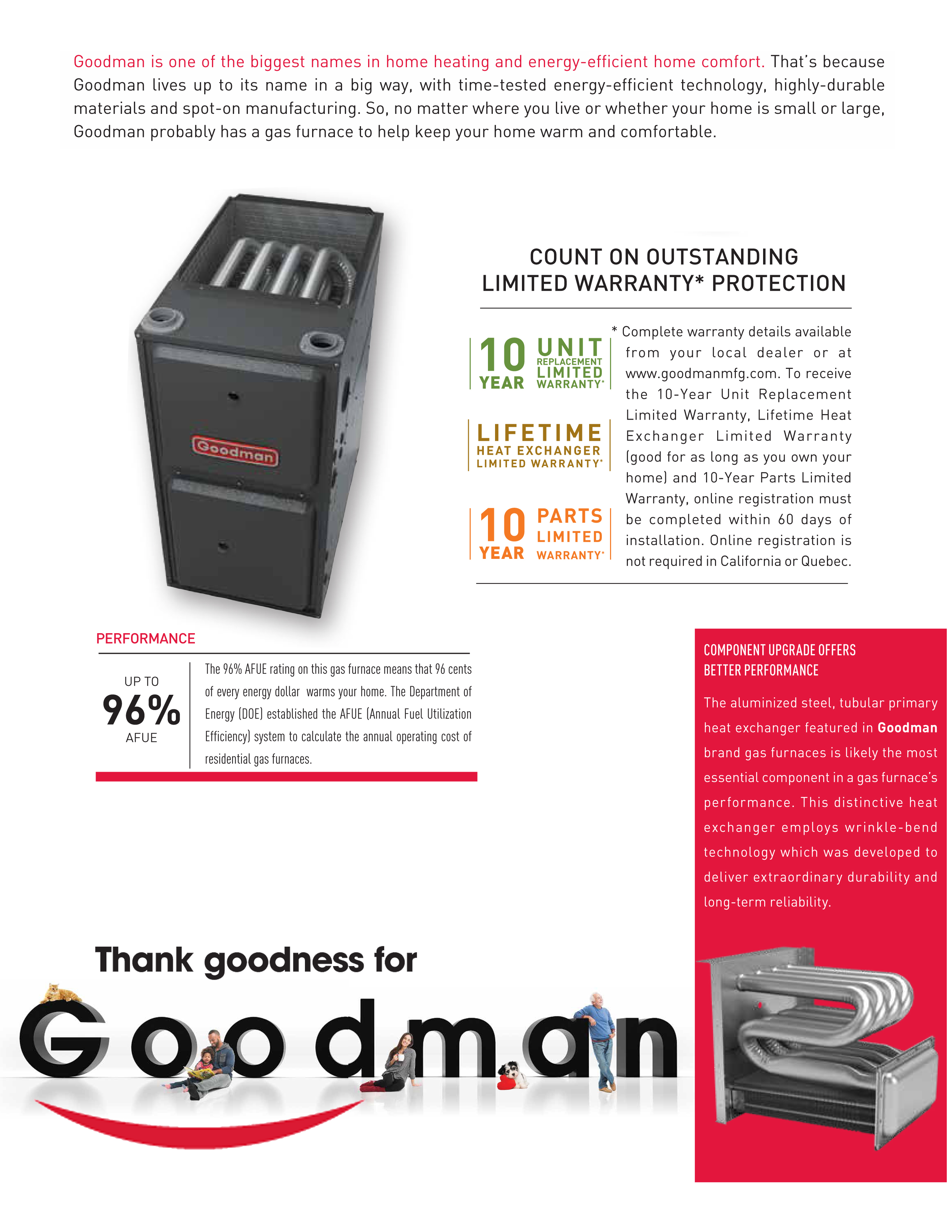 Goodman 96% Single Stage 120K BTU Gas Furnace, GM9S961205DN